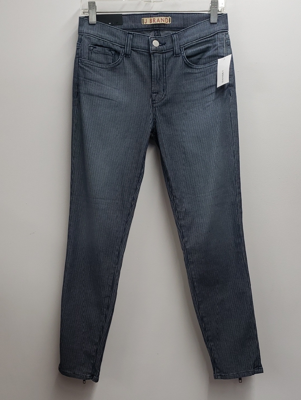 J Brand  Pinstripe Mid Rise Skinny Jeans Women's Size 28 NWT